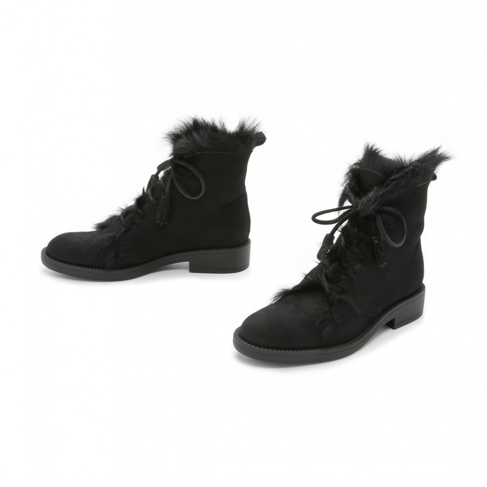 RARE Pedro‎ Garcia fur-lined lambskin lace-up boots